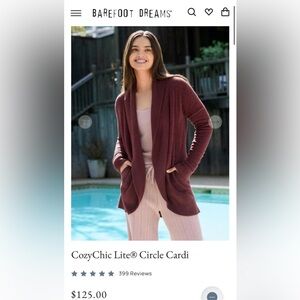 Barefoot Dreams CozyChic Lite Circle Cardi XS